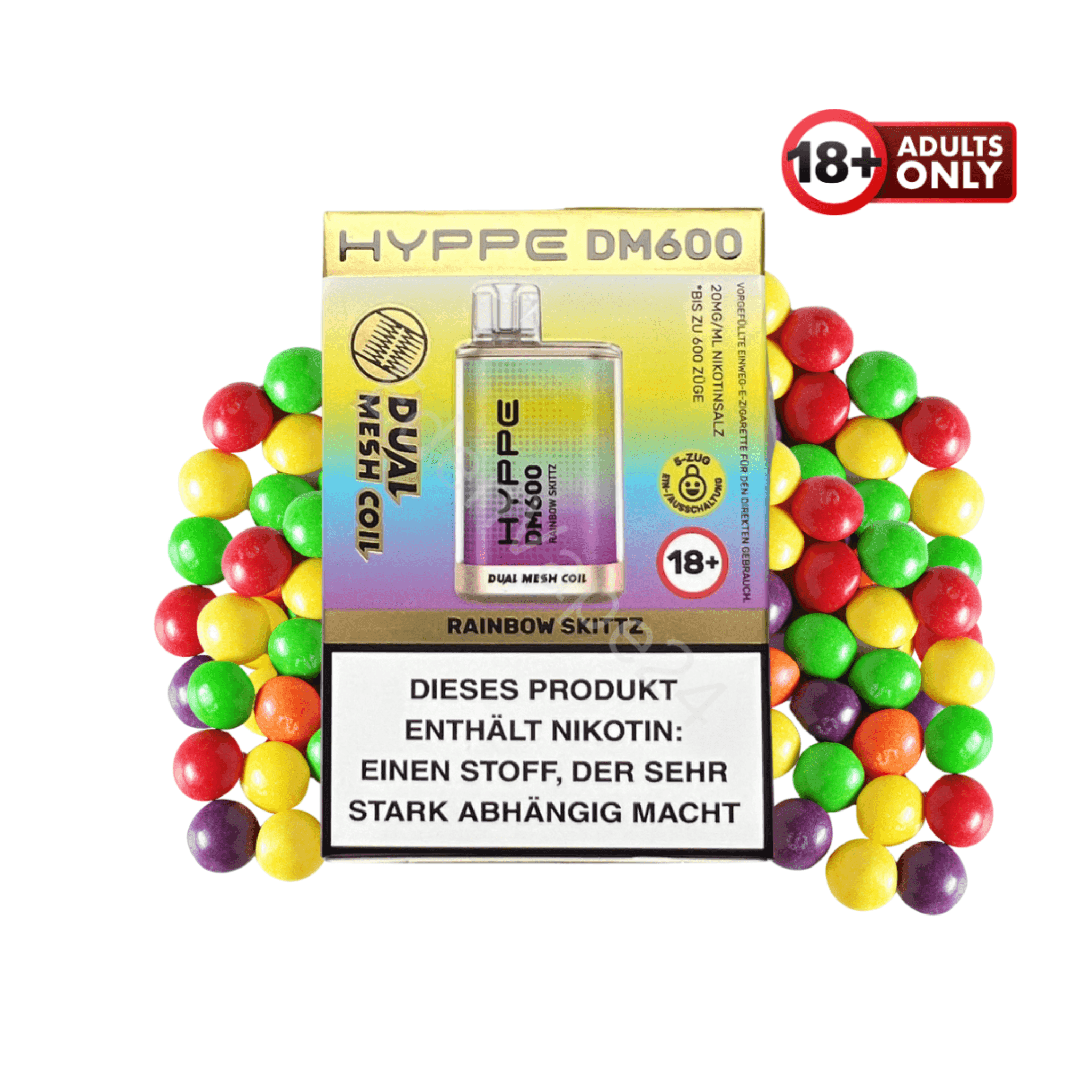 Flerbar HYPPE DM600 - Rainbow Skittz - EdenVape24